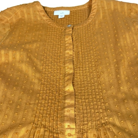 J.JILL Yellow Mustard Tunic Boho Long Sleeve Peasant Blouse Top Size XS Petite - Picture 5 of 16